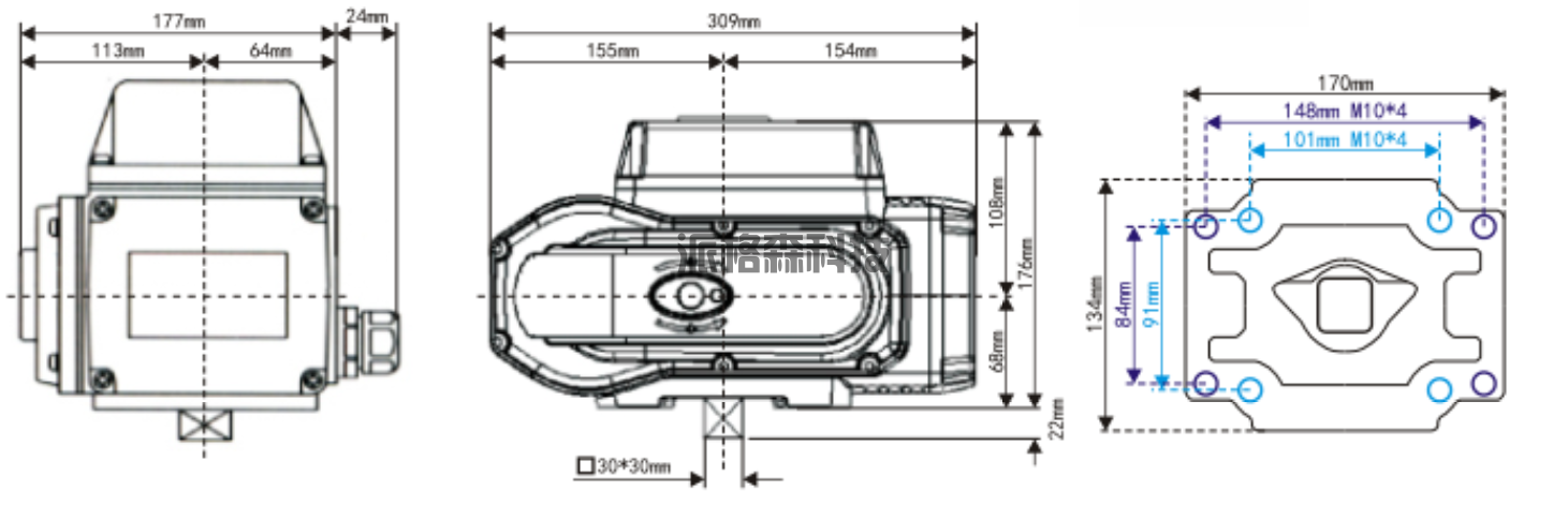  电动阀门**型电动执行器 PZ-125(图4)